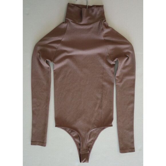 Intimately Free People Women's Sz XS/S Brown Seamless L/S Turtleneck Bodysuit - Picture 5 of 6